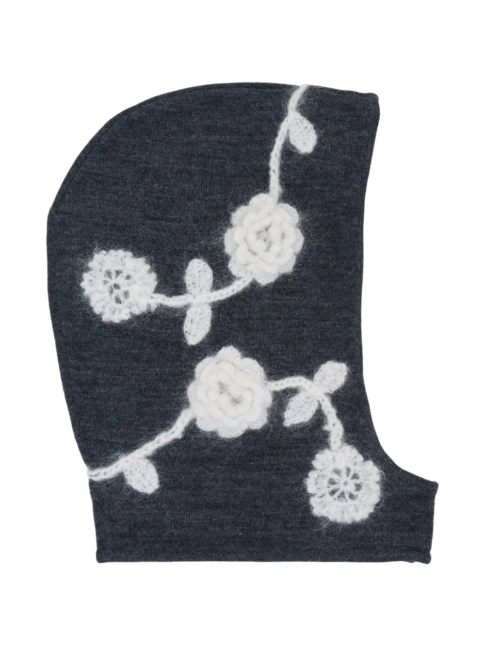 GANNI crochet-flowers balaclava - Grijs