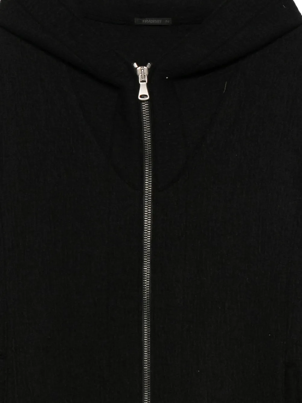 Transit Hooded Zip Jacket In Black
