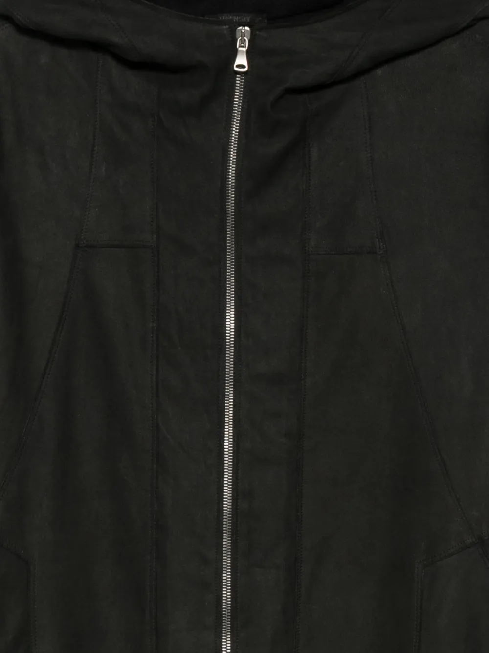 Transit Hooded Zip Coat In Black