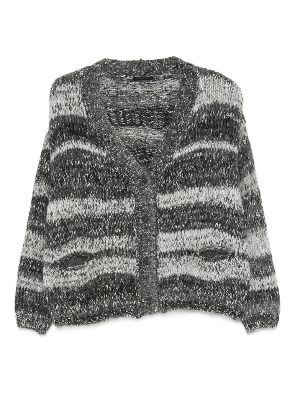 Transit Gestreepte gebreide trui Grijs