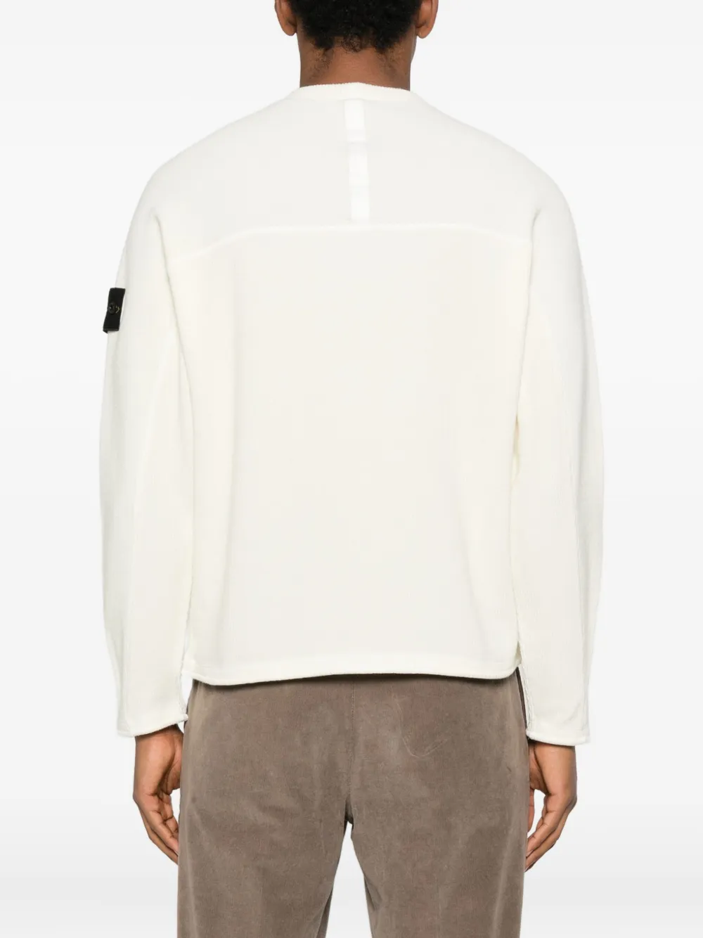 Stone Island Sweater met patch en ronde hals Beige