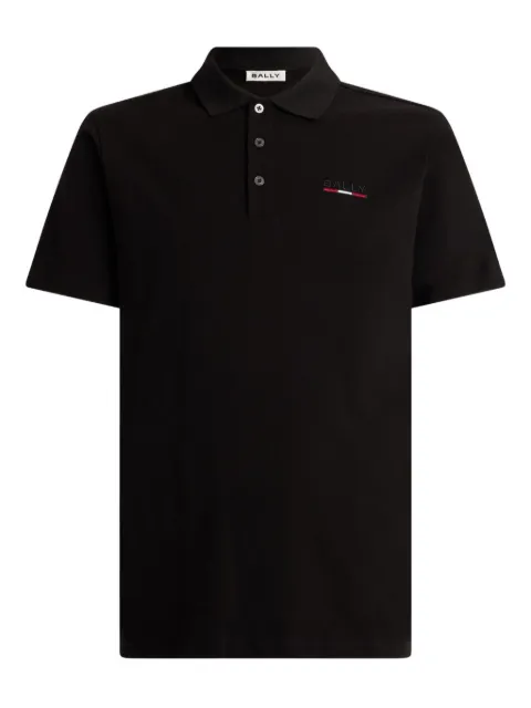 Bally logo-embroidered ribbon-detail polo shirt