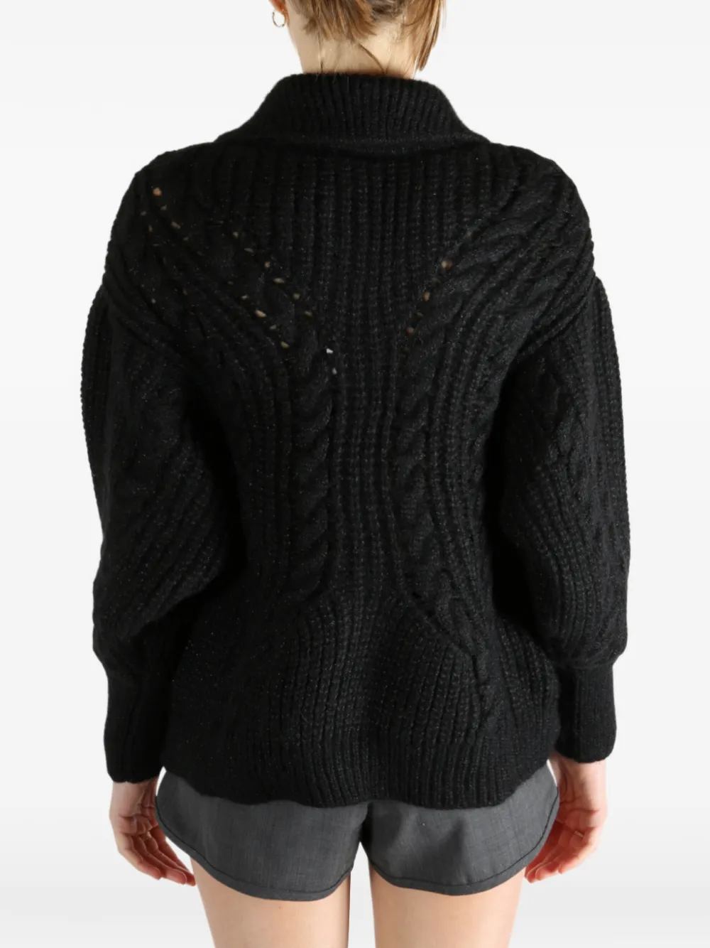 Simone Rocha chain cable-knit cardigan Zwart