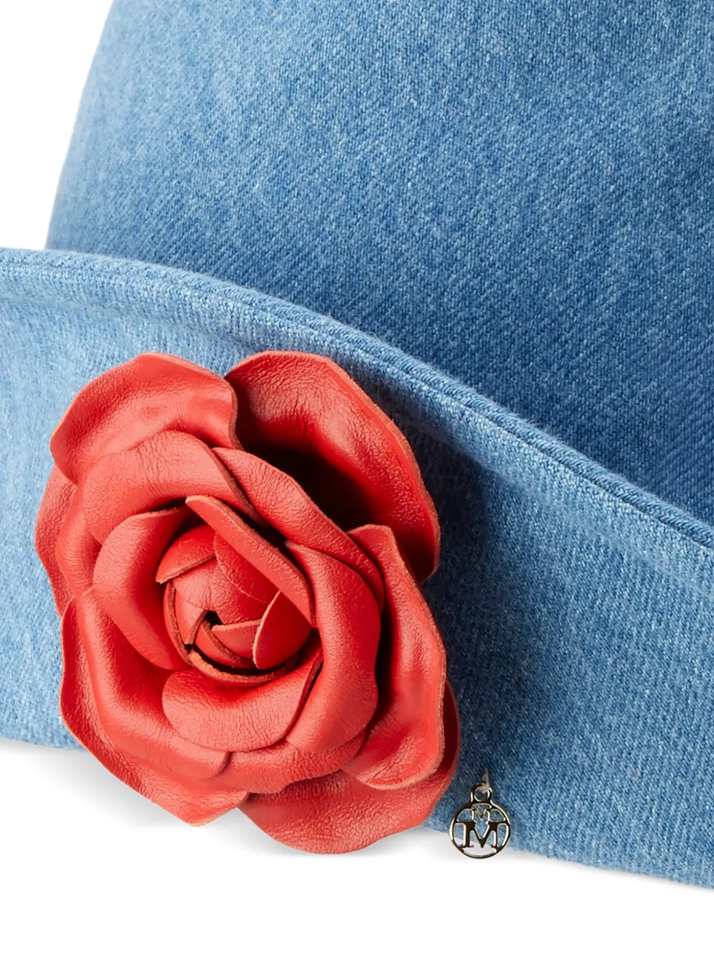 Maison Michel Isabella hoed met roosdetail - Blauw