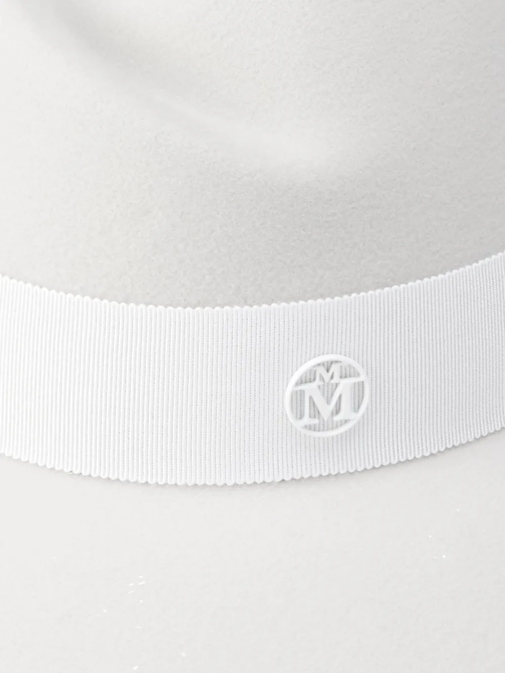 Maison Michel Virginie fedora hoed met lintdetail - Wit