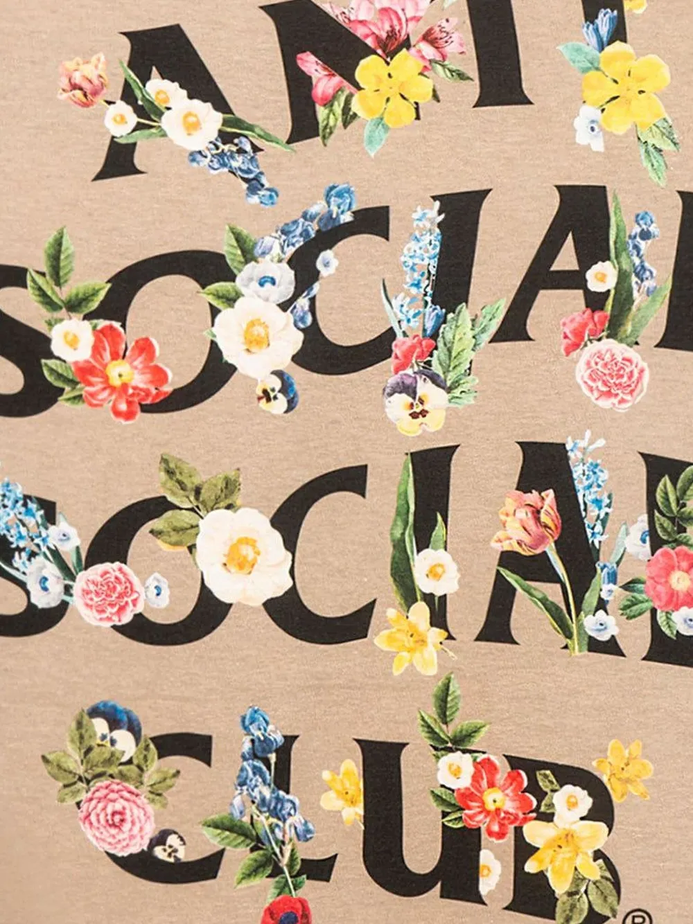 Anti Social Social Club Floral Self Conclusion T-shirt In Brown