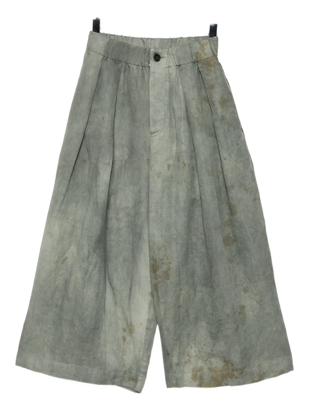 Uma Wang Pleated Flared Trousers In Gray