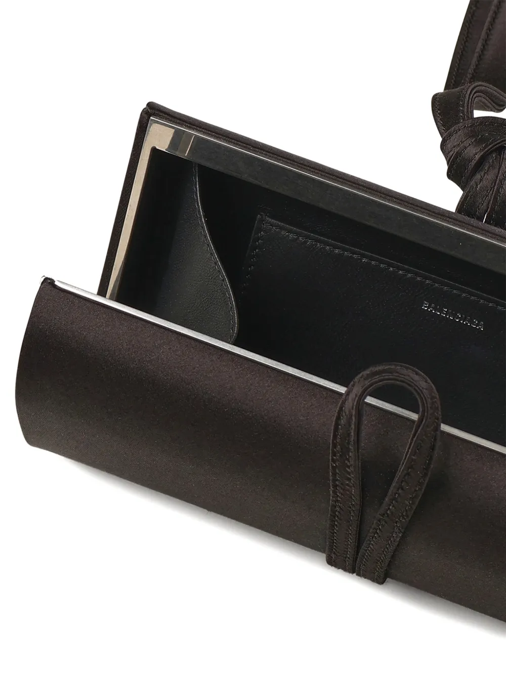Balenciaga Bb Satin Clutch Bag In Black