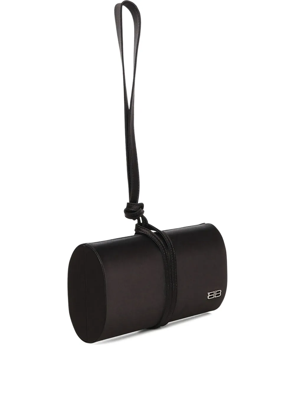 Balenciaga Bb Satin Clutch Bag In Black