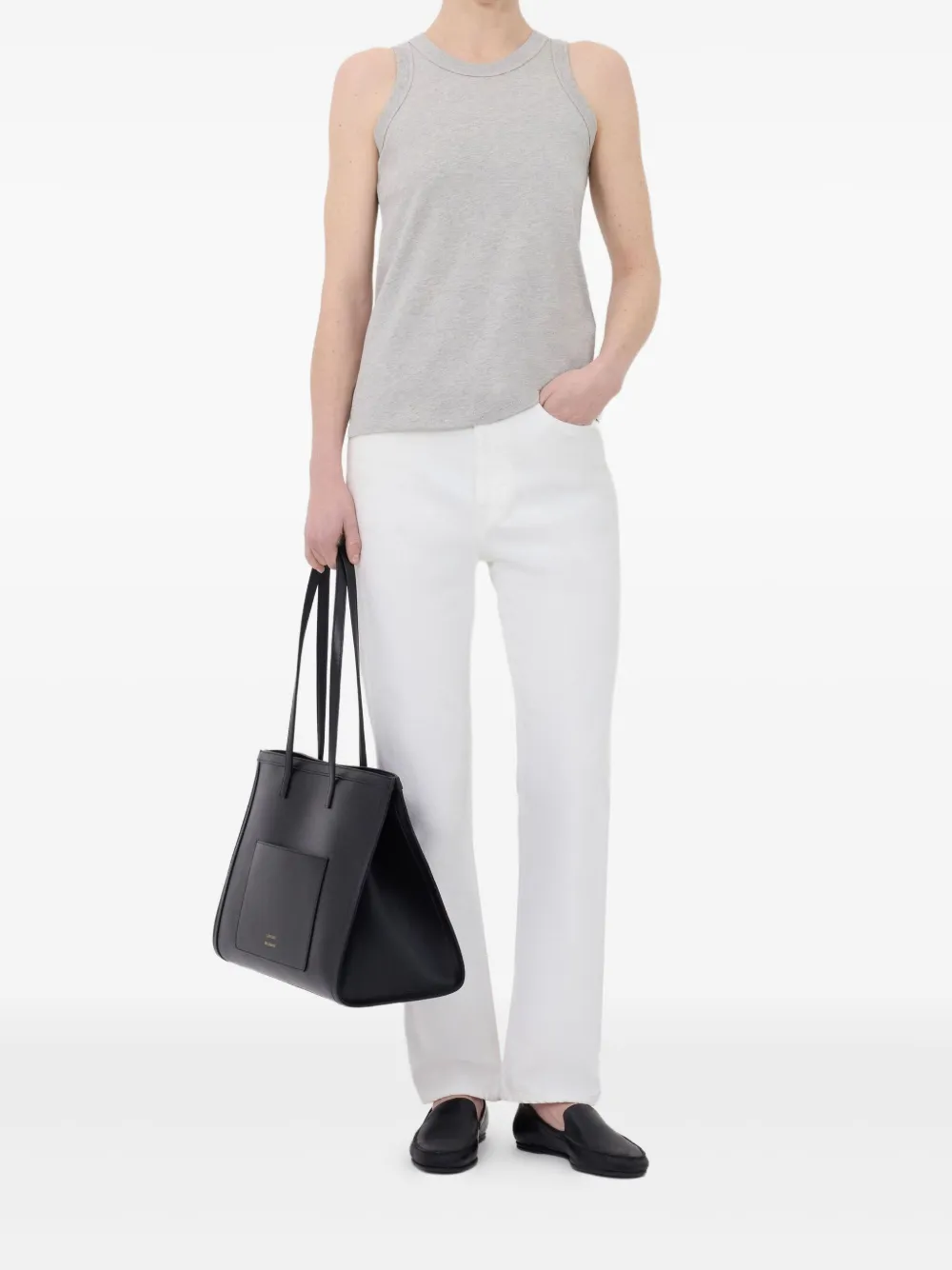 LouLou de Saison Poso LDS mouwloze katoenen tanktop Grijs