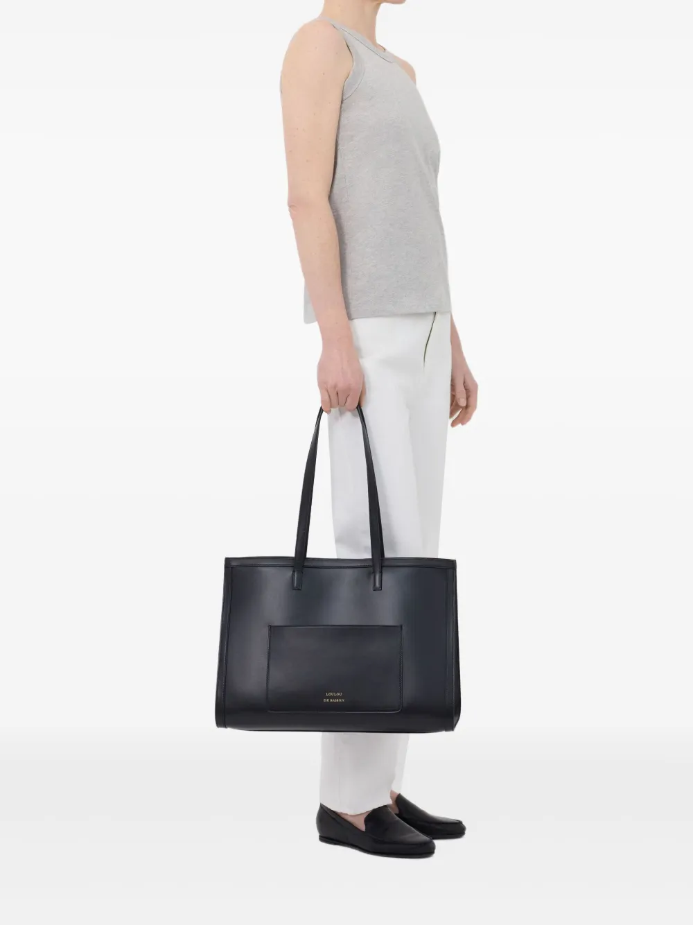 LouLou de Saison Poso LDS mouwloze katoenen tanktop Grijs