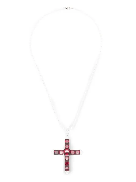 DARKAI cross-pendant pearl necklace