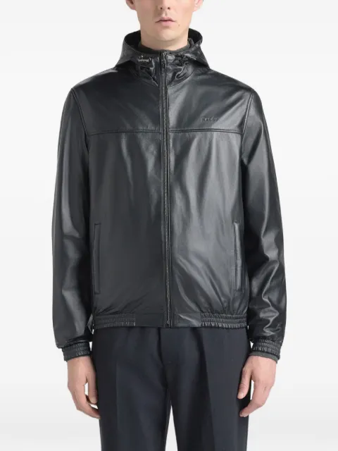 Bally chamarra de piel con capucha