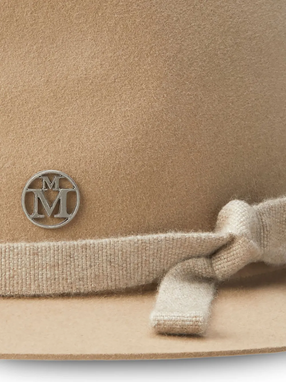 Maison Michel André fedora hoed met lintdetail - Beige