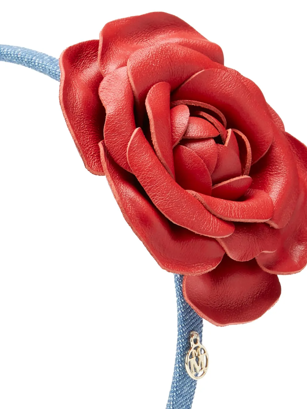 Maison Michel Valentina haarband met roosdetail Blauw