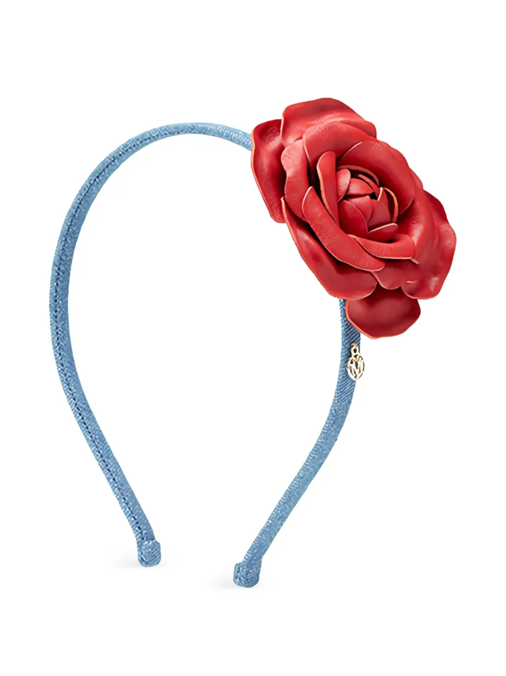 Maison Michel Cerchietto Valentina con rosa - Blu