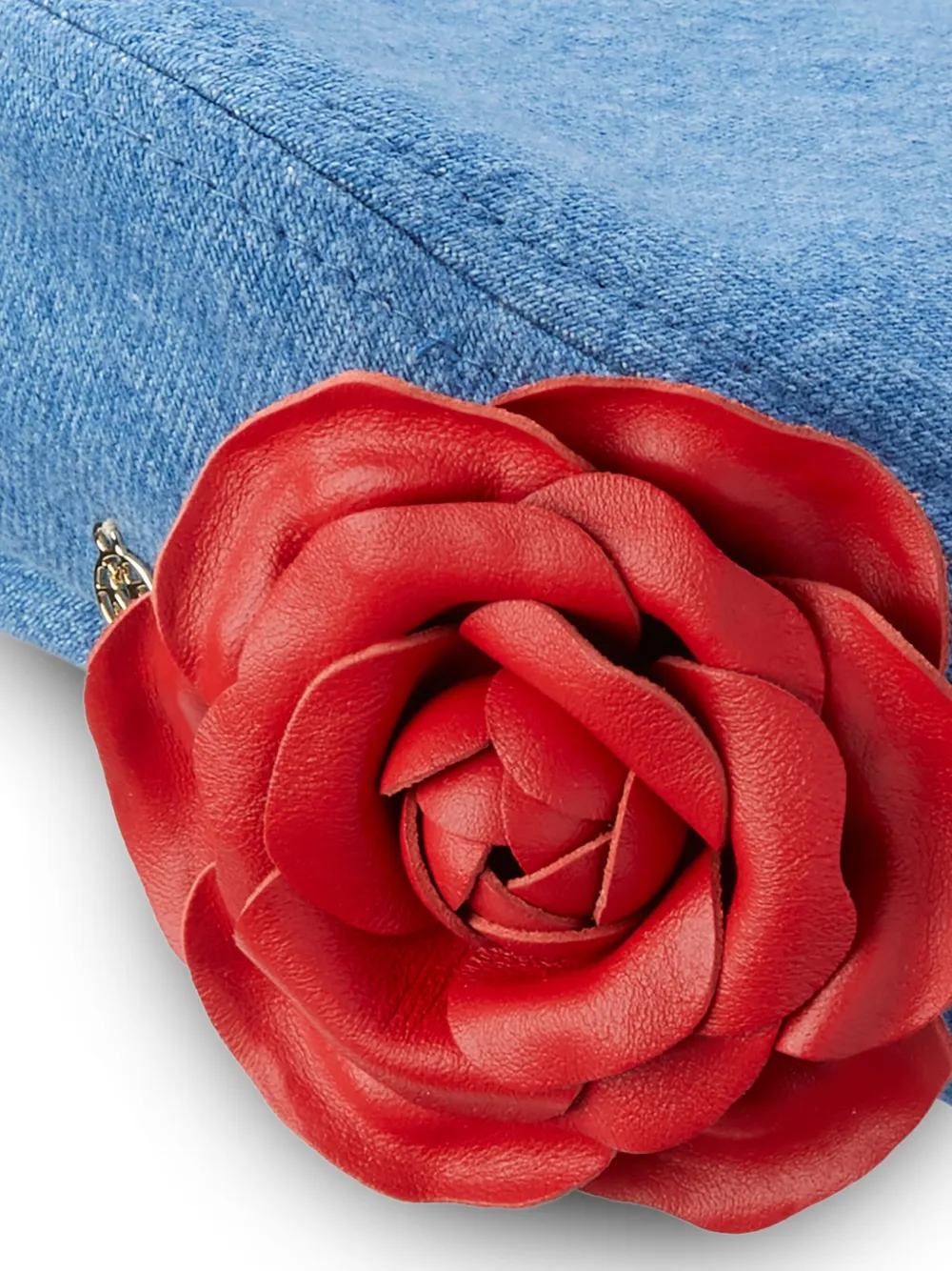 Maison Michel Augusta hoed met roosdetail - Blauw