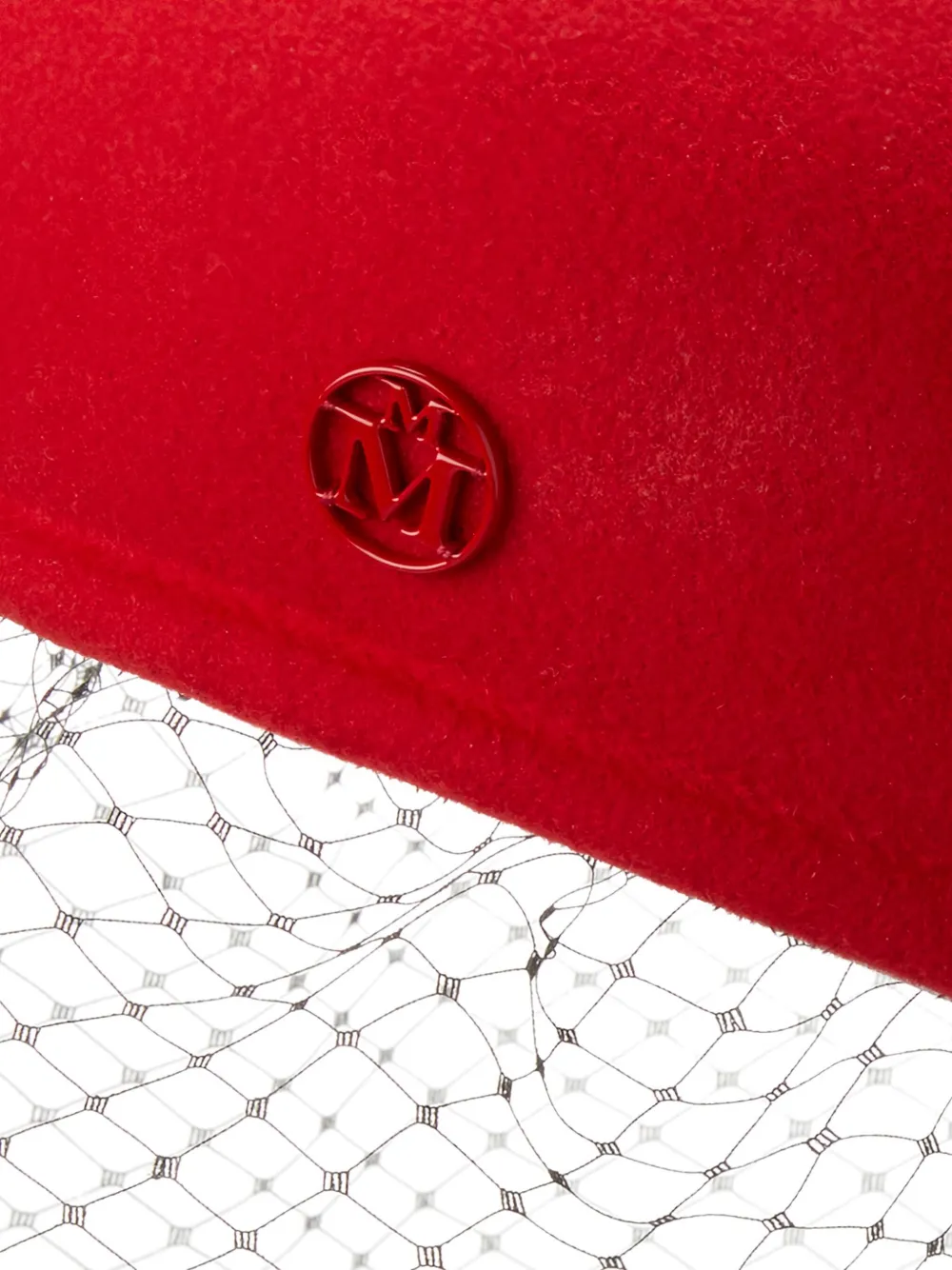 Maison Michel Hoed met sluierdetail Rood