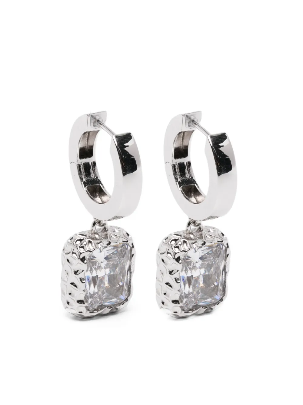 DARKAI Radiant White textured drop earrings | plateado | Image 1