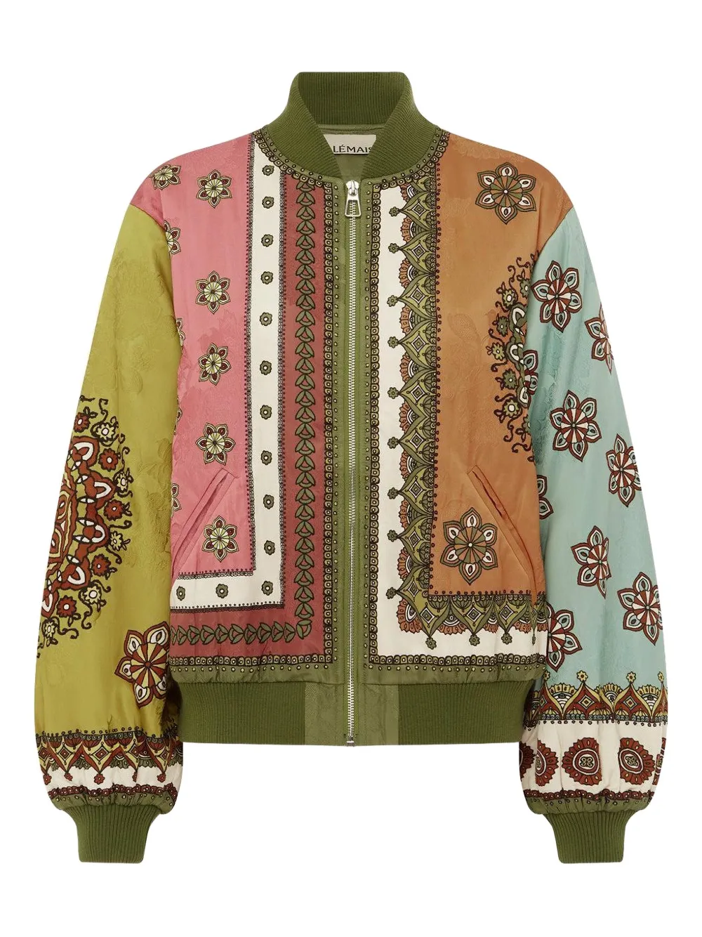 Alemais Contina Patterned Bomber Jacket In Green