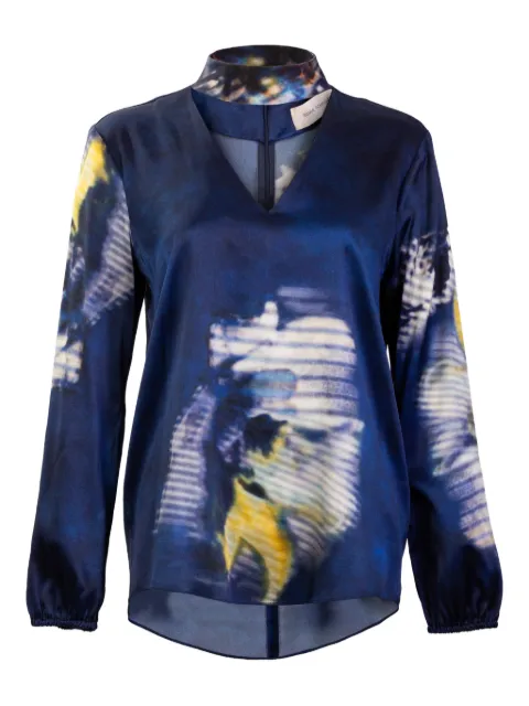 Silvia Tcherassi Geblümte Bluse mit V-Ausschnitt