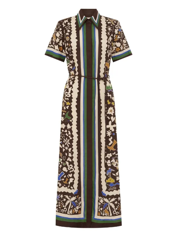 alemais brown dress Alemais Dimi Shirtdress Print Size AU 14