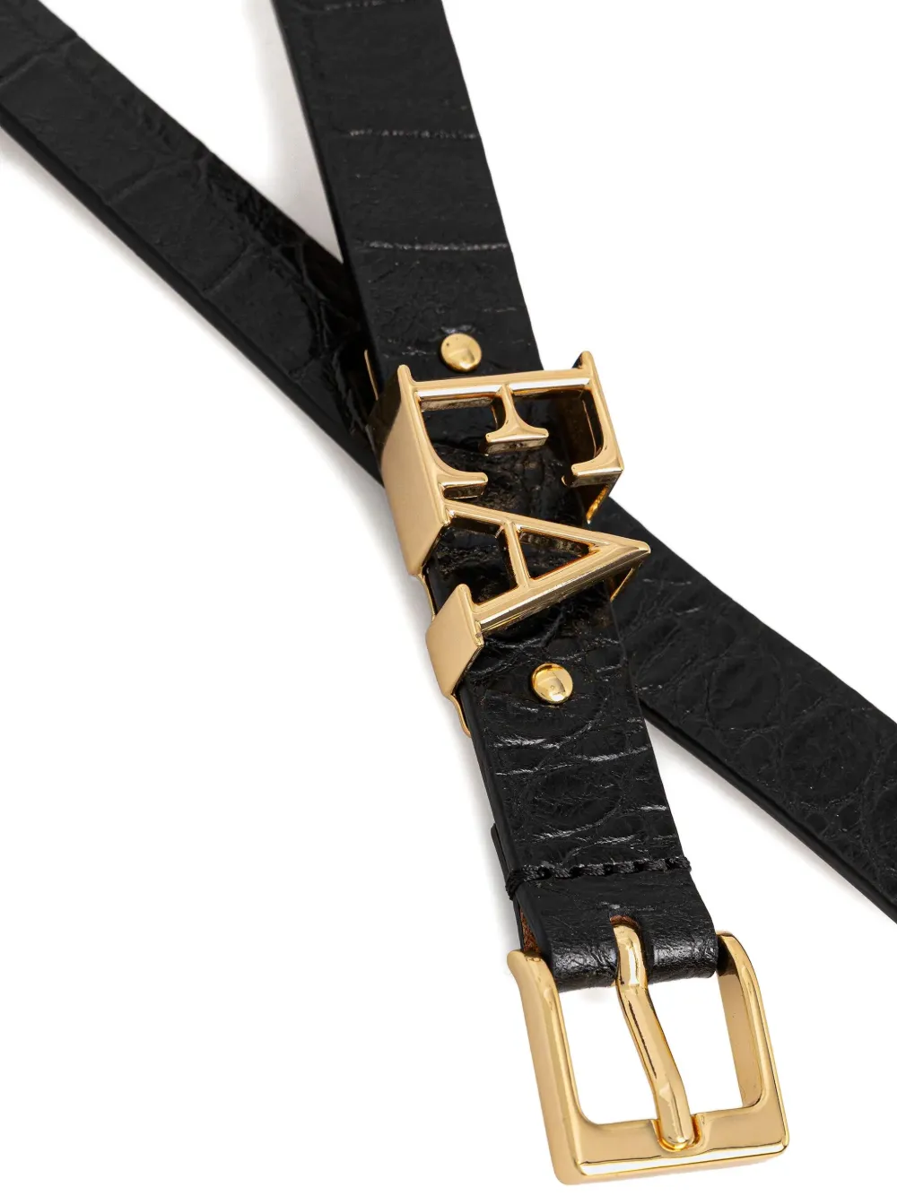 Emporio Armani Gespriem met krokodillen-reliëf Zwart