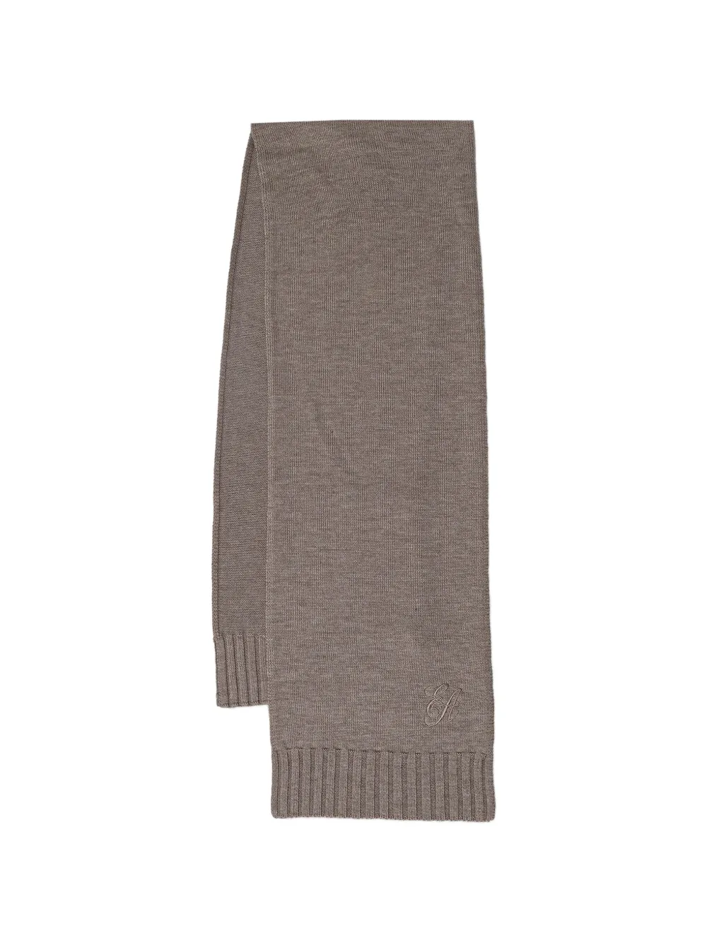 Emporio Armani embroidered-logo scarf - Toni neutri