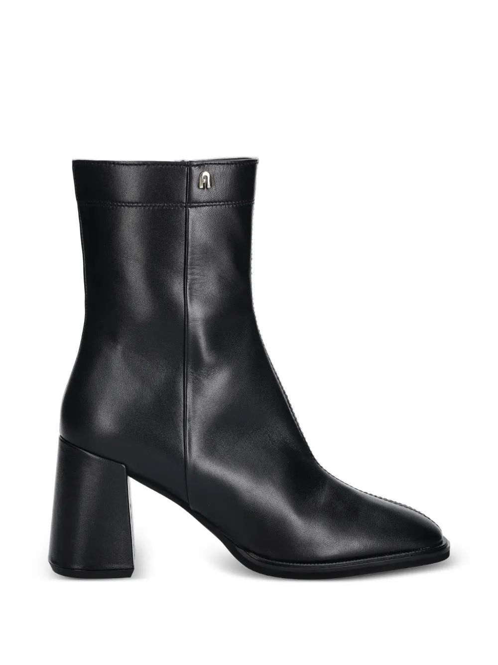 Furla square heel zip boots Zwart