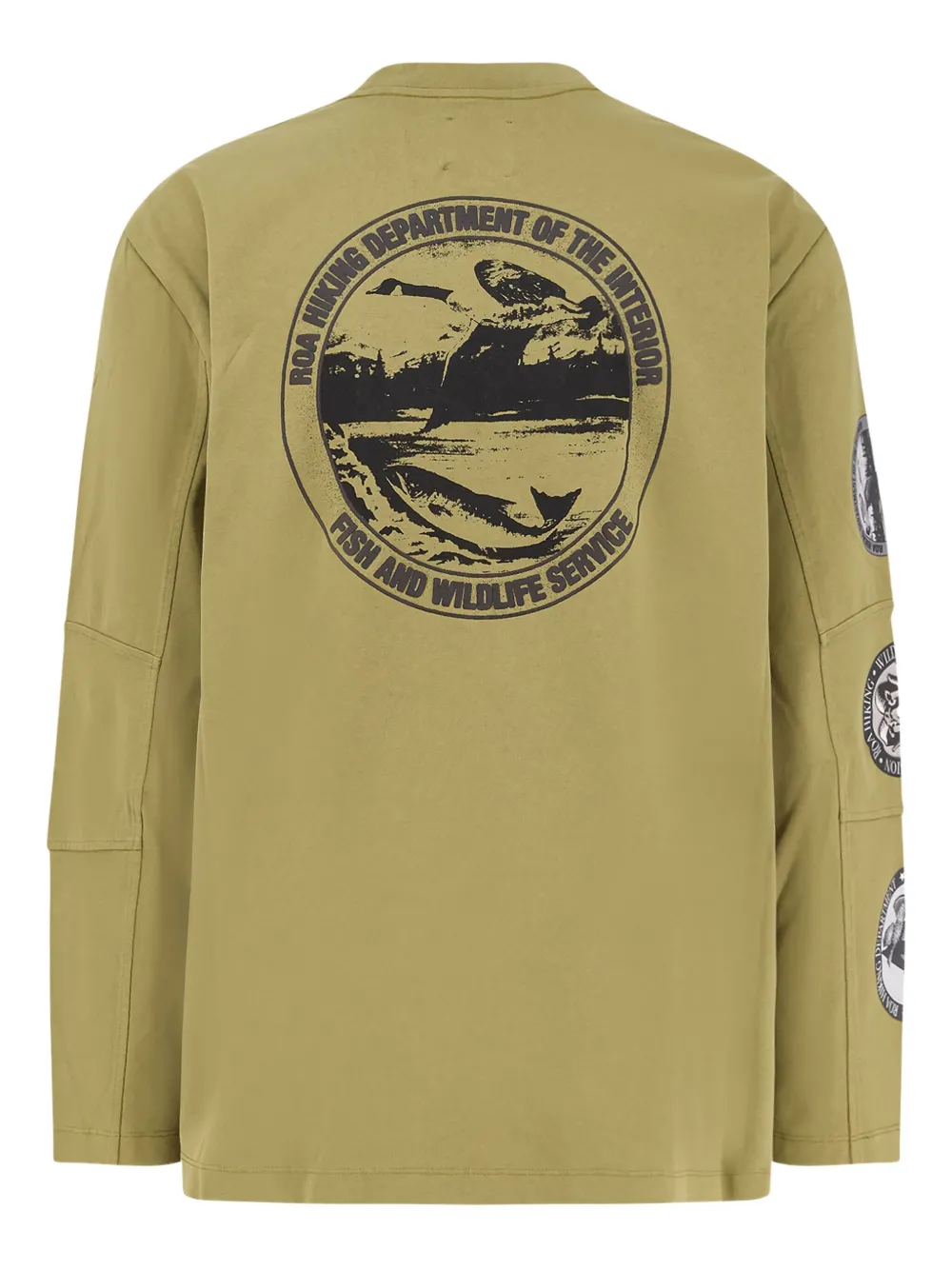 ROA long-sleeves printed T-shirt - Groen