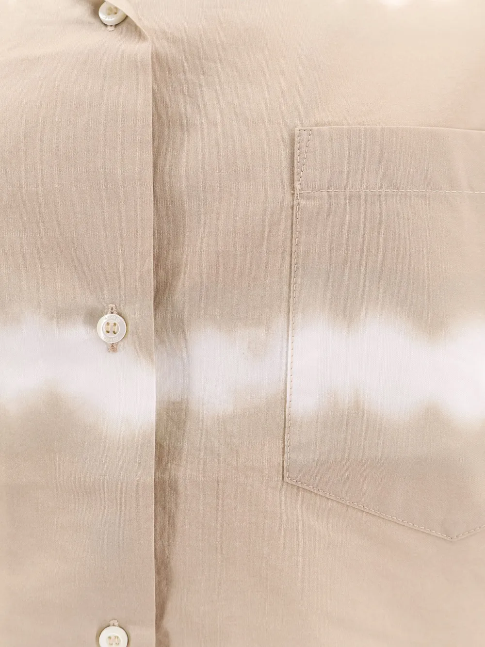 Aspesi Cotton Shirt With Printed Tie-dye Pattern In Brown