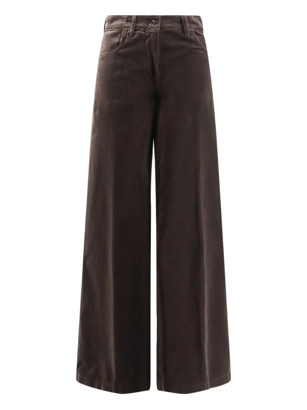 Aspesi High-waisted Flared Trousers In Brown