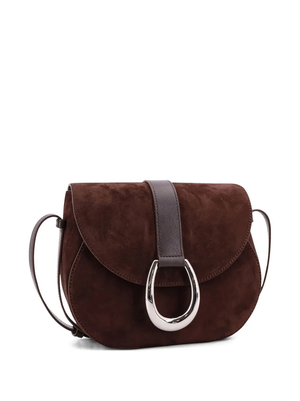 STAUD Bella Saddle crossbodytas met klepsluiting Bruin