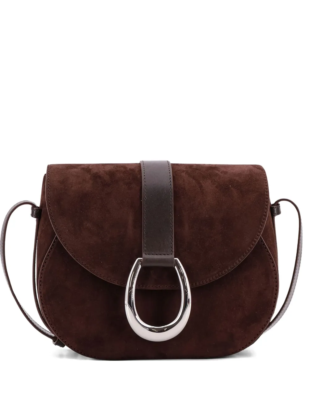 Staud Bella Saddle Flap Closure Crossbody Bag In Brown