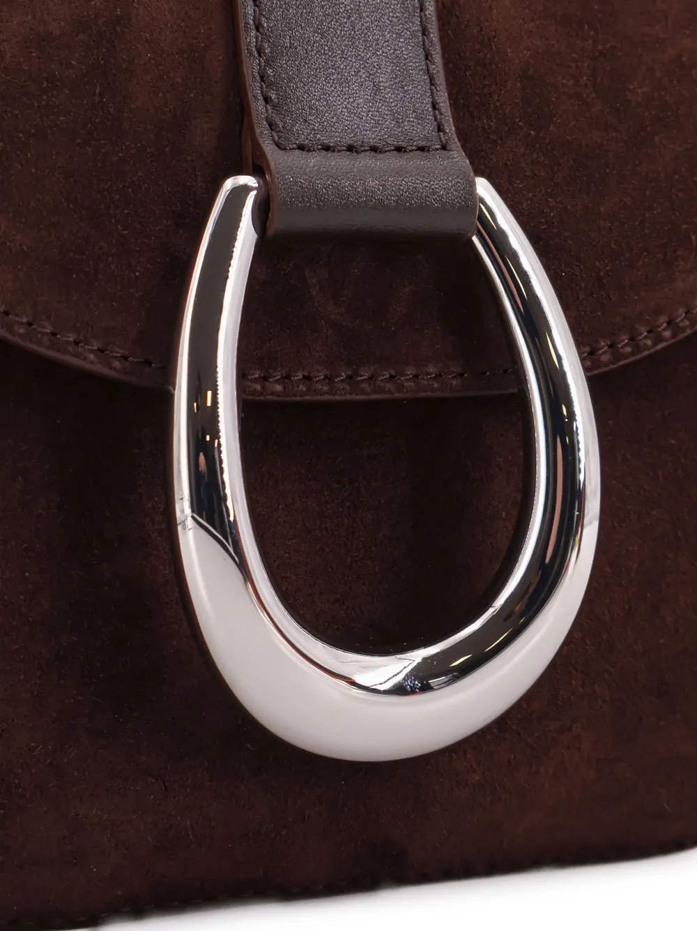 STAUD Bella Saddle crossbodytas met klepsluiting Bruin