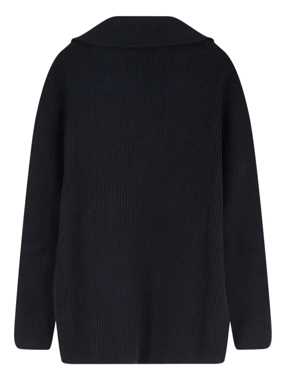 ALPHA STUDIO ribbed one-button polo shirt - Zwart