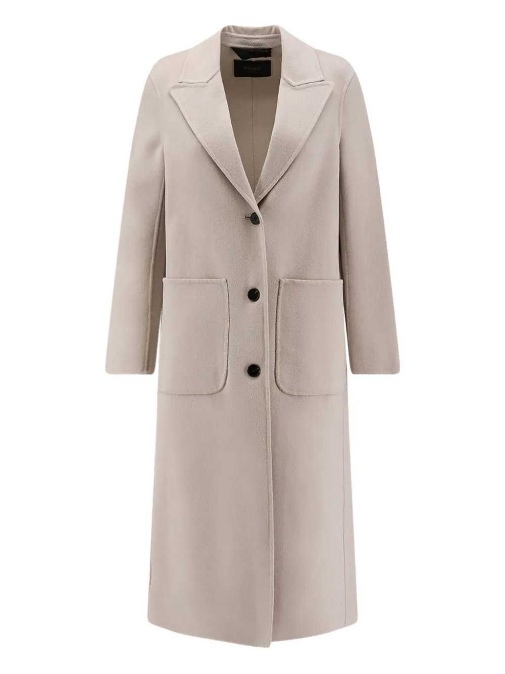 Paltò Peak Lapel Patch Pocket Elsa Coat In Neutral