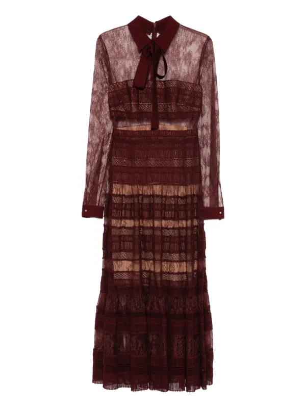 elie saab red lace dress Elie Saab Lace Pattern Long Dress - Red Dresses, Clothing - ELI27616