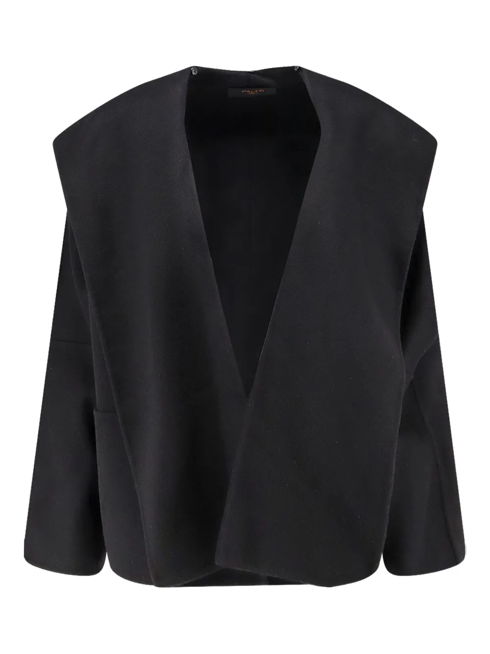 Paltò V-neck patch-pocket coat | Black | Image 1