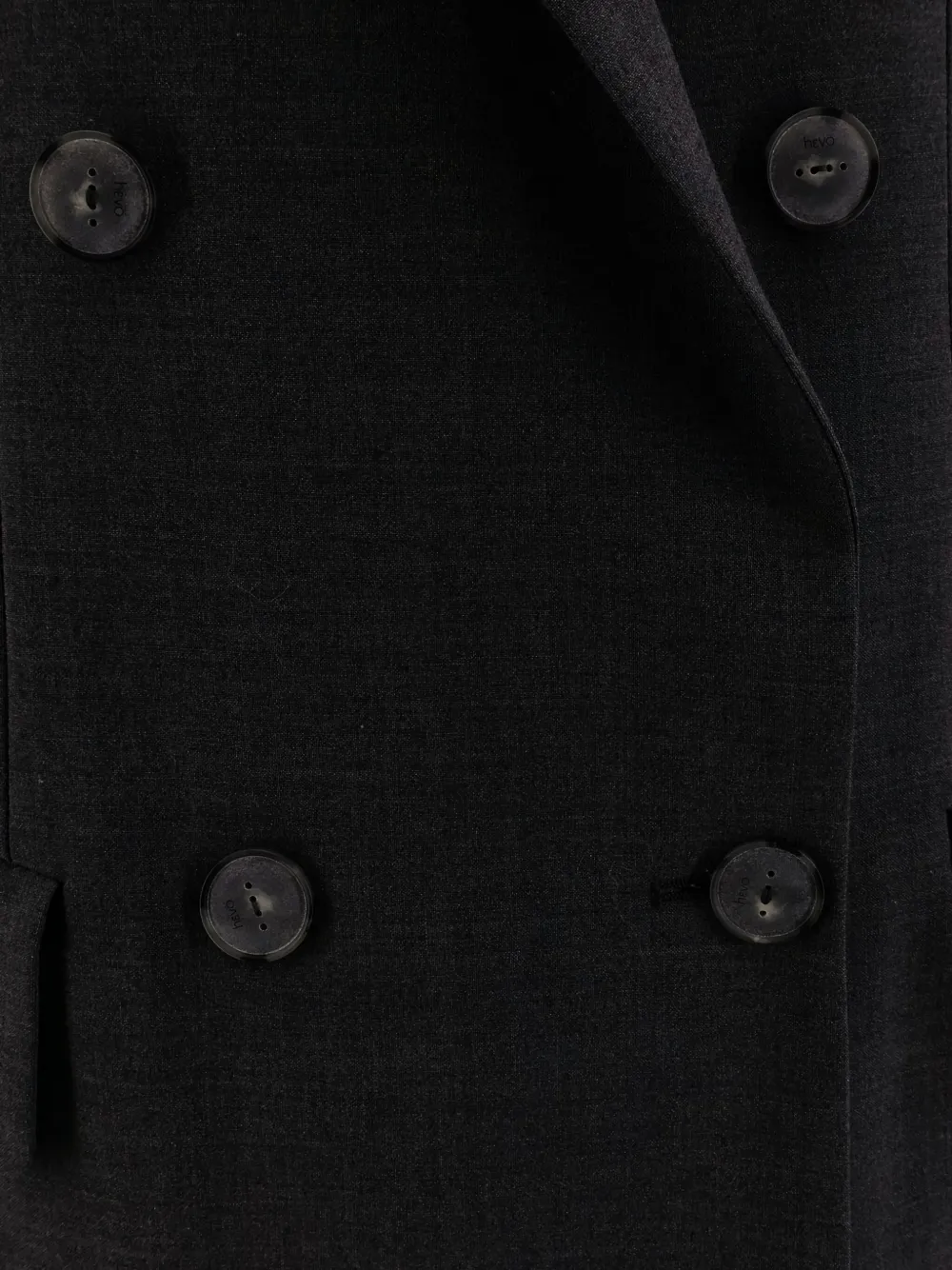 Hevo Pak met dubbele rij knopen Zwart