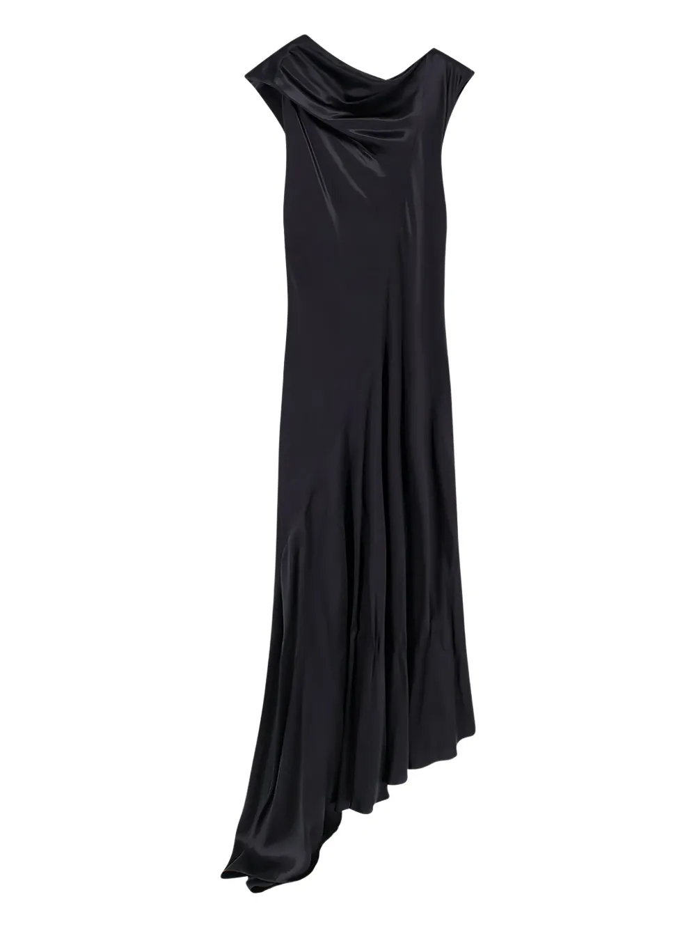 Alberta Ferretti Asymmetric-neck Maxi Dress In Black