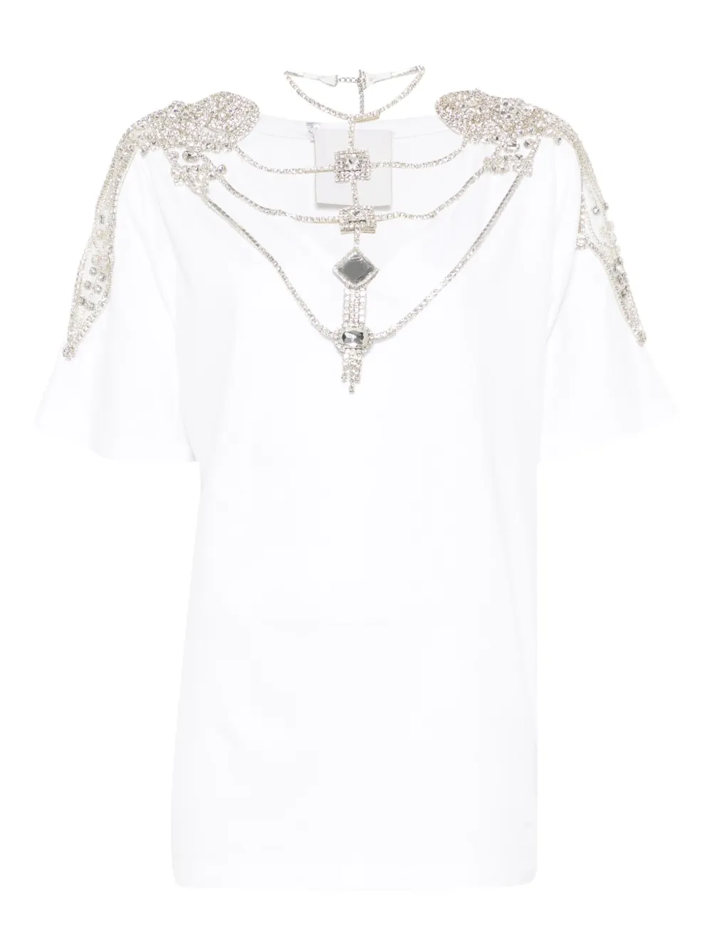 Loulou embellished-chain top - Bianco