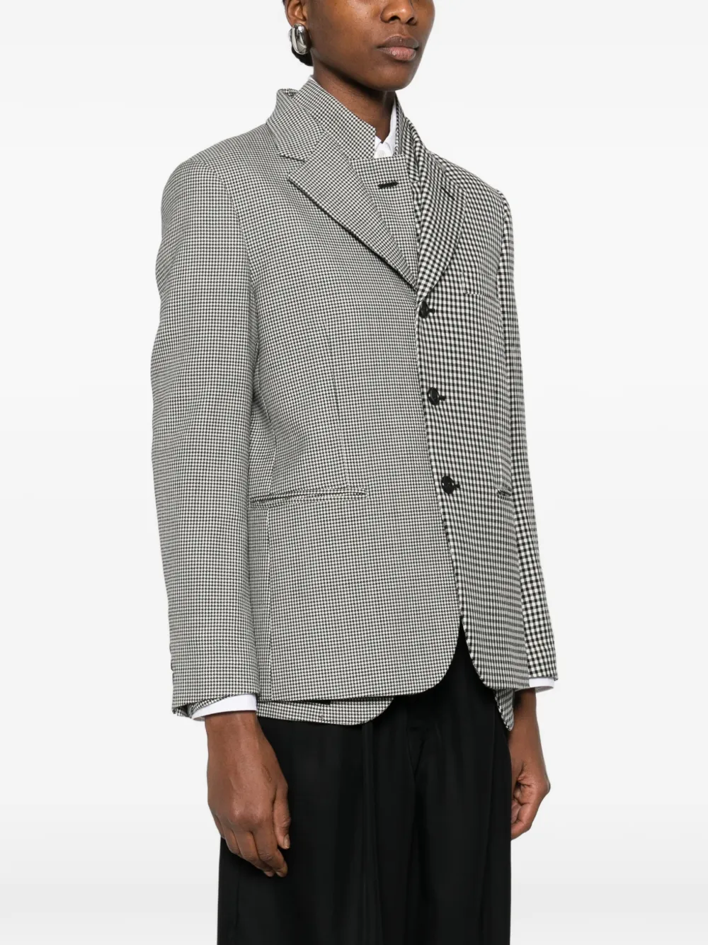  Comme Des Garçons Checked Blazer - White 
