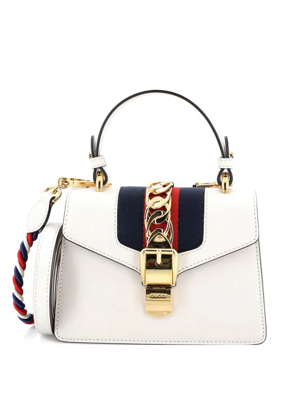 Gucci Pre-Owned Sylvie Top Handle Bag Leather Mini satchel - ホワイト