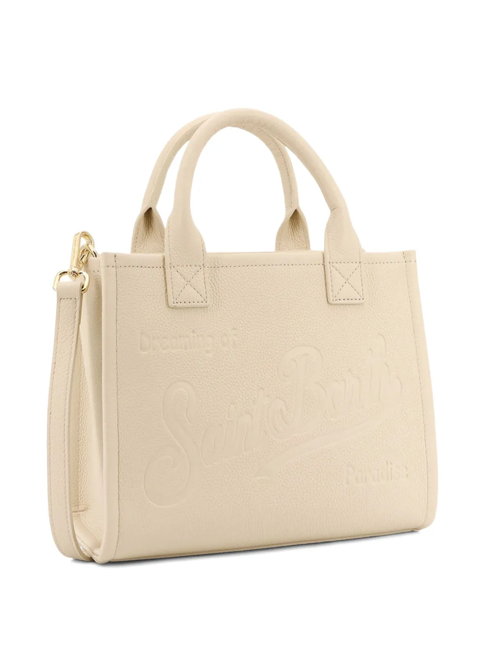Mc2 Saint Barth Vanity Bag Midi Leather Shoulder Bag In Neutral
