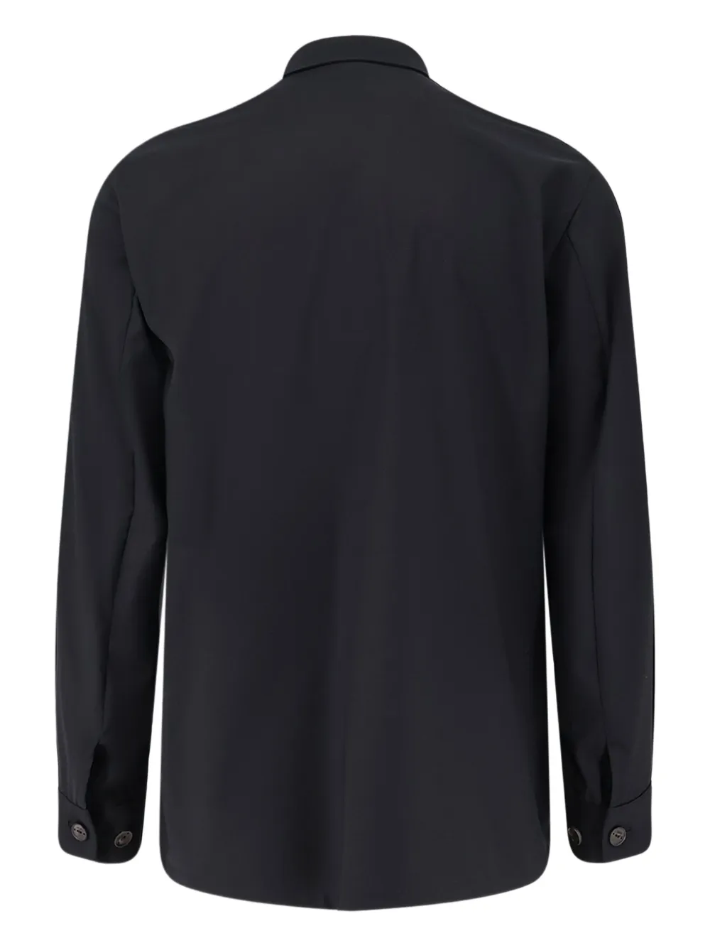 Hevo patch pocket long sleeves shirt - Zwart