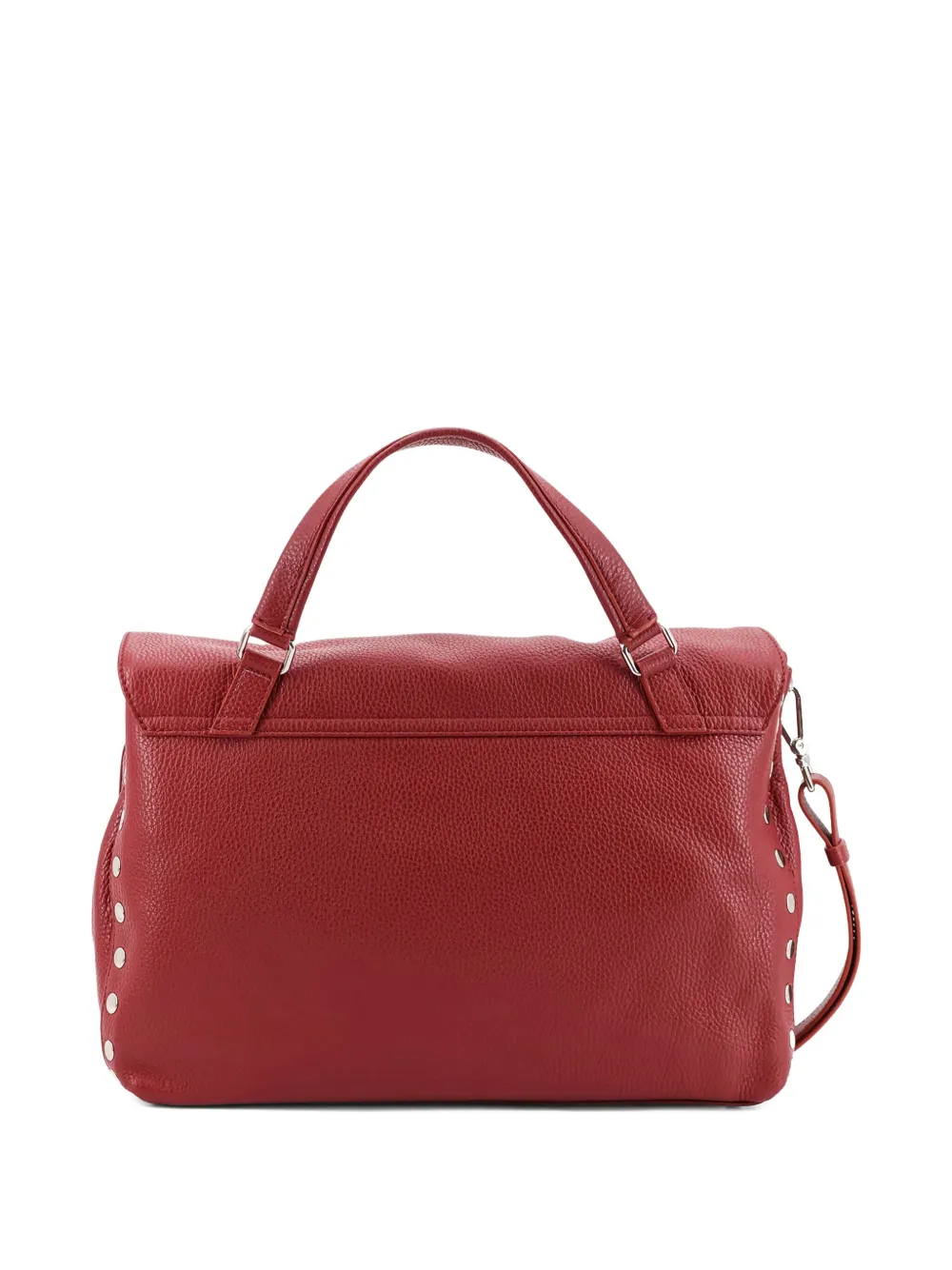 Zanellato Postina M flap metal leather shoulder bag - Rood