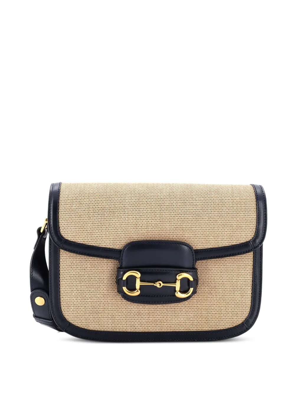 Gucci Pre-Owned Horsebit 1955 Canvas and Leather Small shoulder bag -