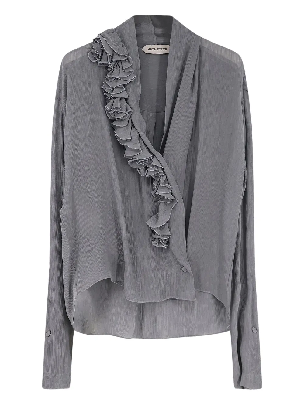 Alberta Ferretti ruffled top | Grey | Image 1