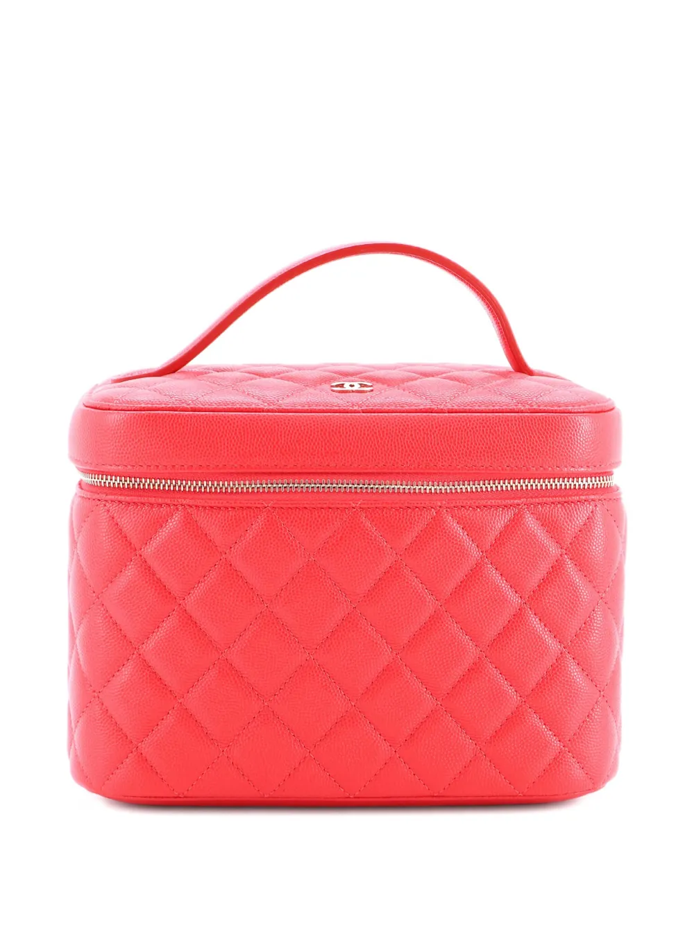 CHANEL Pre-Owned Classic Vanity Case Quilted Caviar Medium pouch - レッド CHANEL Pre-Owned Classic Vanity Case Quilted Caviar Medium pouch - レッド